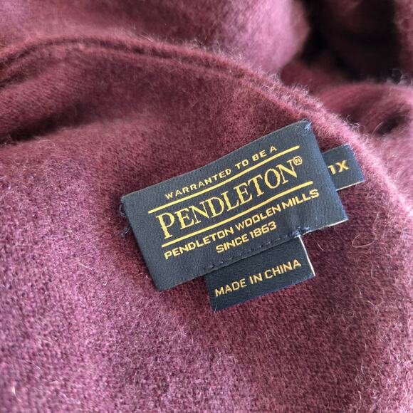Pendleton Plus Cashmere Cardigan Tie Waist Open Sangria Purple Women 1X - Picture 9 of 13